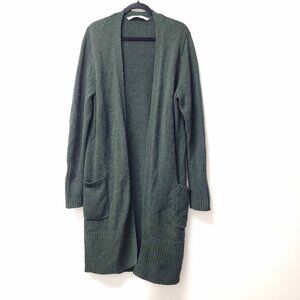 Athleta Womens Merino Wool Long Sleeve Open Front Cardigan Size XL Green